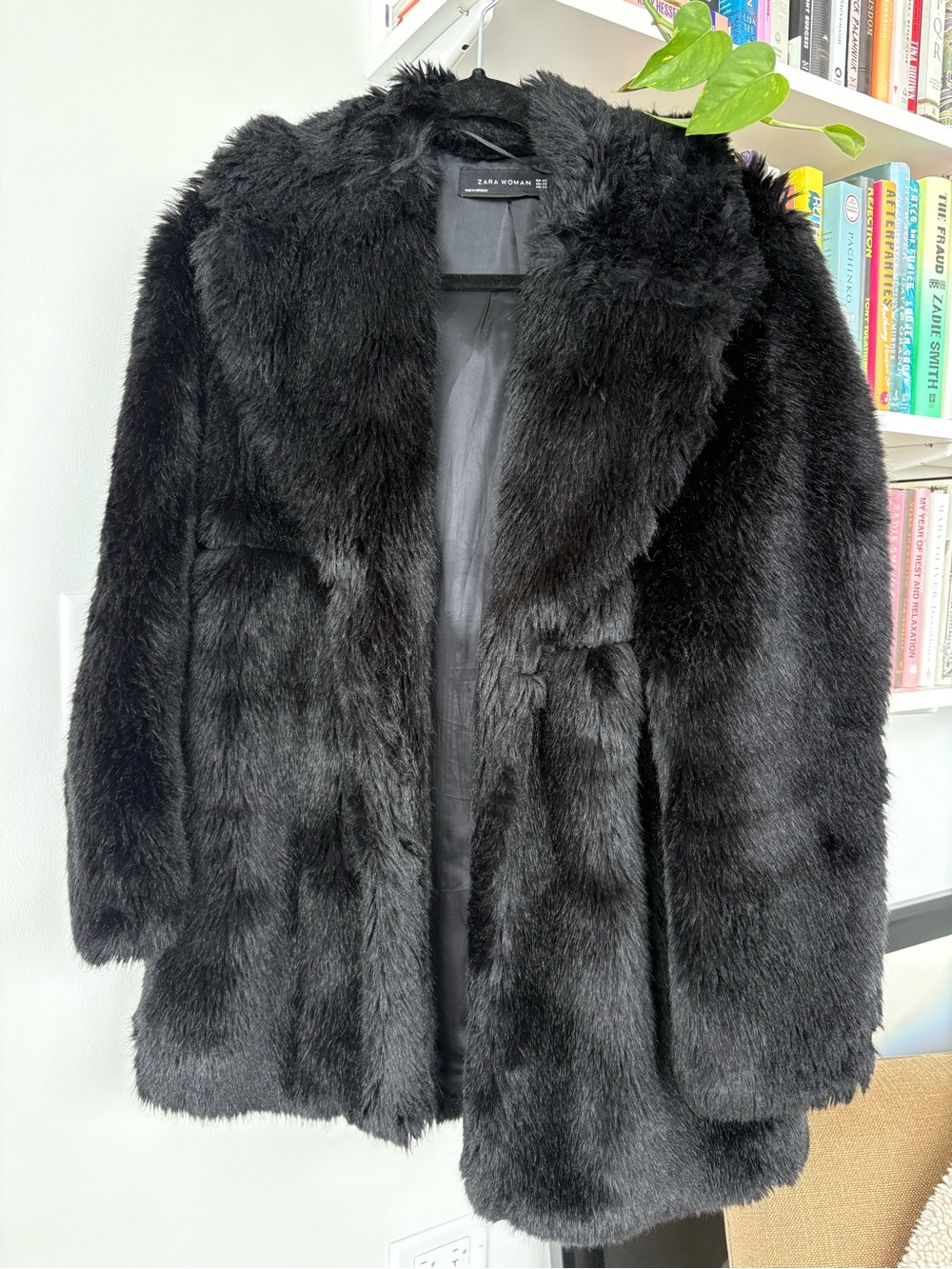 Zara Black Faux Fur Teddy Coat